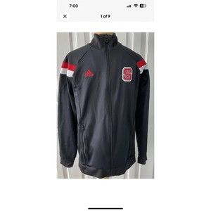 Adidas North Carolina State Men's/Unisex Track Jacket Black Full Zip Sz 50 (M)